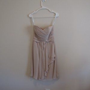 Tan Strapless David's Bridal Dress, size 2